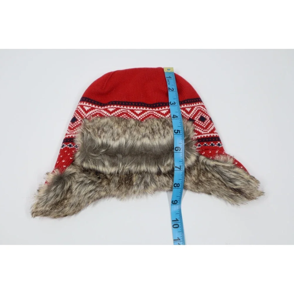Janie and Jack Faux Fur Lined‎ Hat Hats & Cap - Red, Brown - Size 2-3T